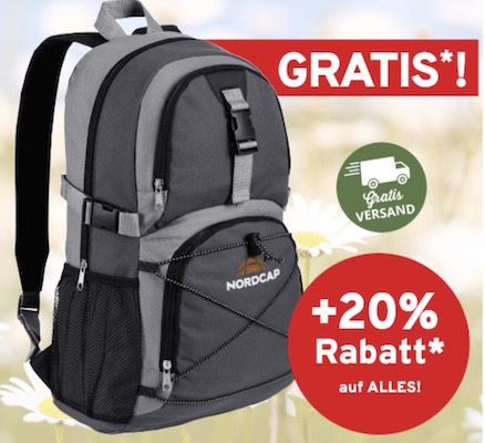 Nordcap Trekkingjacke wind  und wasserdicht für 79,20€ (statt 99€) + GRATIS Rucksack mit Kühlfach