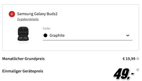 Samsung Galaxy S22 + Galaxy Buds2 für 49€ + o2 Allnet Flat 13GB LTE für 19,99€ mtl.