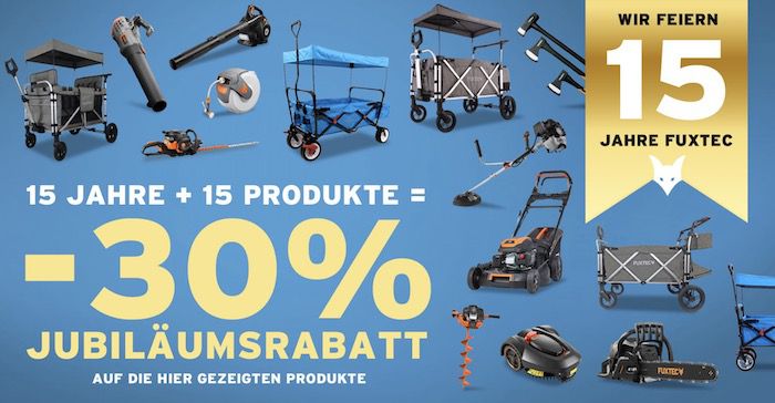 Fuxtec: 30% Rabatt auf 15 Produkte   z.B. 3er Axt Set für 46€ (statt 59€)