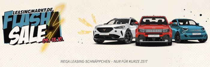 Leasingmarkt Flash Sale mit Mega Leasingangeboten   z.B. Volkswagen ID.3 für 229€ mtl.