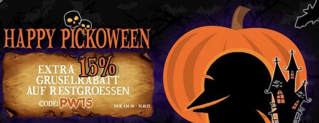 Picksport Halloween Sale mit 15% Rabatt auf Restgrößen