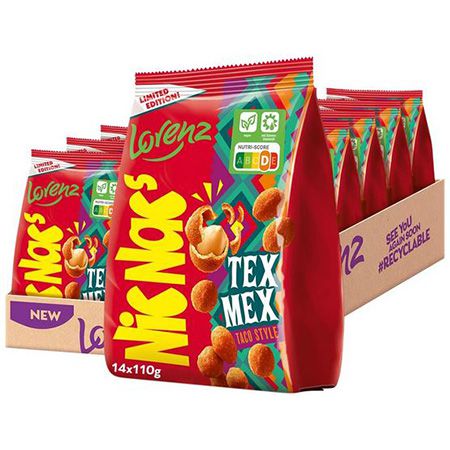 14er Pack Lorenz NicNac&#8217;s Tex Mex Taco Style, je 110g ab 17,64€ (statt 25€) &#8211; Prime