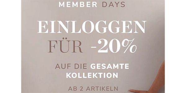 Hunkemöller: 20% Rabatt auf alles ab 2 Artikeln   Für Member