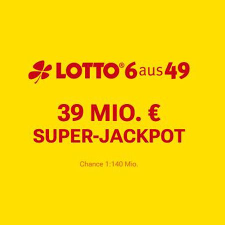 39 Mio. Jackpot: 5 Lotto 6aus49 Felder für nur 1,60€ (statt 6,60€) &#8211; Nur Neukunden
