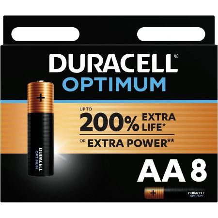 8er Pack Duracell Optimum AA Mignon Alkaline-Batterien ab 6,29€ (statt 11€) &#8211; Prime