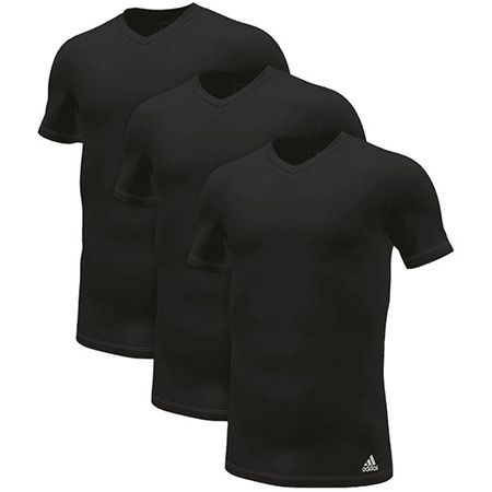 3er Pack adidas Crew V Neck Active Flex Cotton Shirt für 24,49€ (statt 32€)