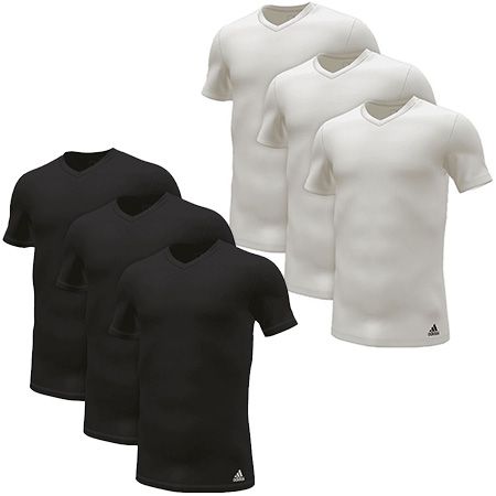 3er Pack adidas Crew V-Neck Active Flex Cotton Shirt für 24,49€ (statt 32€)