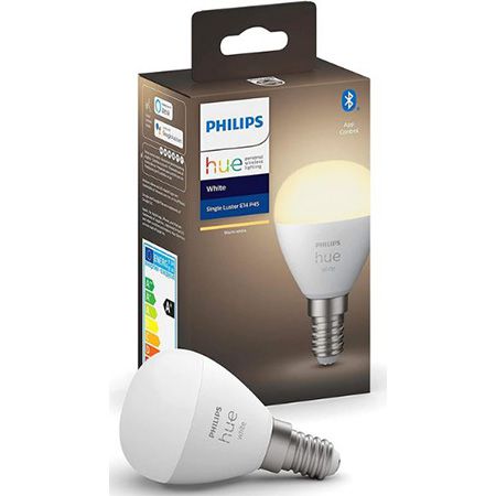 Philips Hue White E14 Luster Lampe, 470lm, Bluetooth für 14,99€ (statt 20€)