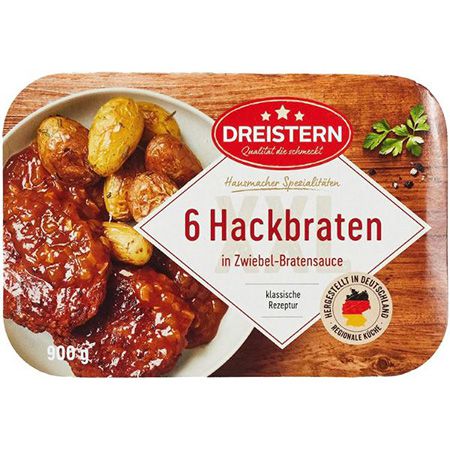 Dreistern 6 Hackbraten in Bratensauce, 900g für 5,59€ (statt 9€) &#8211; Prime