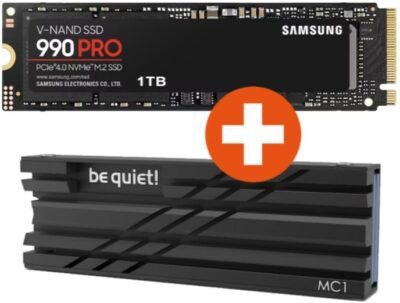 Samsung 990 PRO M.2 NVMe 1TB SSD + be quiet! Kühlkörper für 84,89€ (statt 107€)