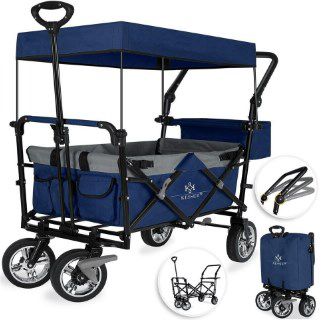 Kesser GT9000 Bollerwagen   faltbar mit Dach bis 80Kg in Blau & Rot für 136,70€ (statt 155€)