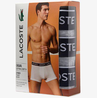 3er Pack Lacoste Trunk in Hellgrau ab 25,52€ (statt 31€)