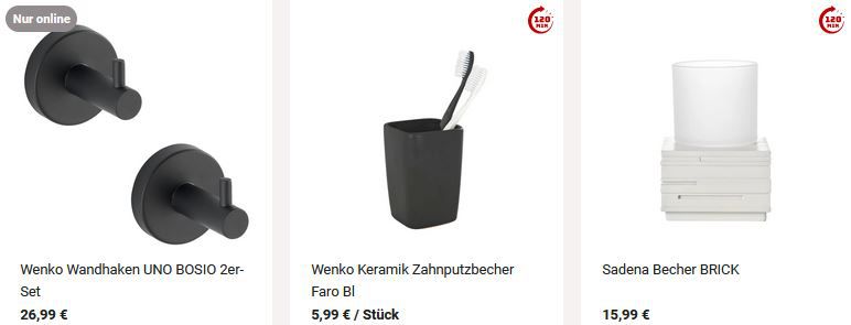 Zurbrüggen: Bad Accessoires Sale + 15% Extra Rabatt