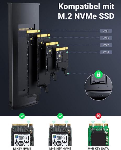 UGREEN NVMe M.2 SSD USB 3.2 Gehäuse für 19,99€ (statt 27€)