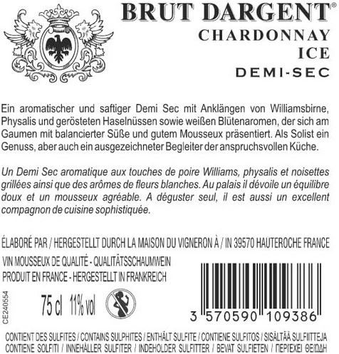 Brut Dargent Ice Chardonnay Halbtrocken Sekt ab 4,49€ (statt 8€)   Prime