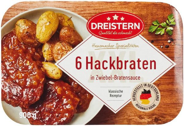 Dreistern 6 Hackbraten in Bratensauce, 900g für 5,59€ (statt 7€)