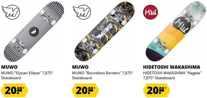 SportSpar: Muwo & Hidetoshi Wakashima Skateboards ab je 20€ zzgl. Versand