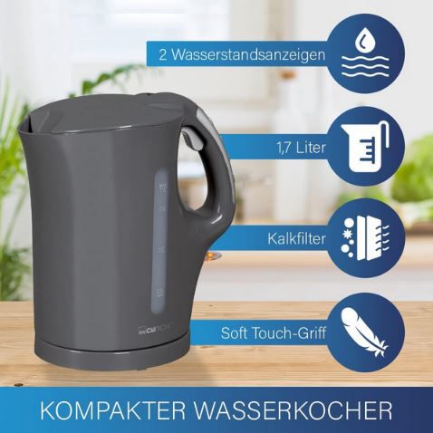 Clatronic WK 3445 Wasserkocher, 1,7L, 2.200W für 9,99€ (statt 15€)   Prime