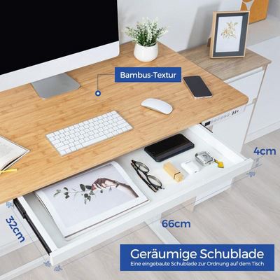 Flexispot EW8 BB Elektrisches Schreibtischgestell mit Bambusplatte für 469,99€ (statt 550€)