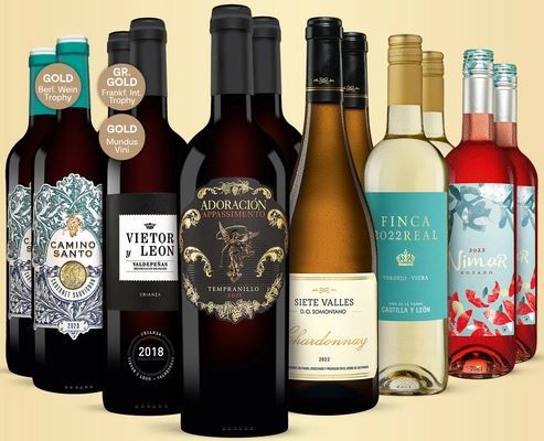12 Flaschen Rot, Weiß und Roséwein im Frühlingspaket für 52,89€ (statt 111€)