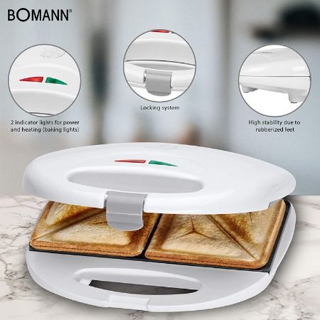 Bomann ST 5016 CB Sandwichmaker, 750W für 11,99€ (statt 17€)   Prime