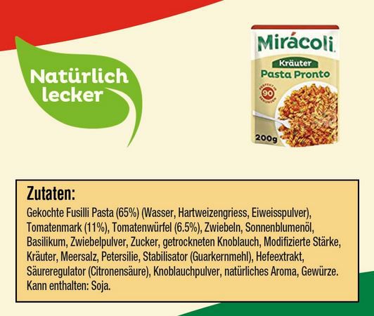 6x Miracoli Pasta Pronto Kräuter (je 200g) ab 6,93€ (statt 14€)