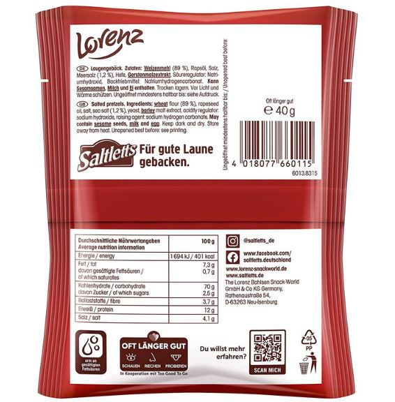 20er Pack Lorenz Saltletts Mini Brezel (20 x 40g) ab 7,99€ (statt 12€)