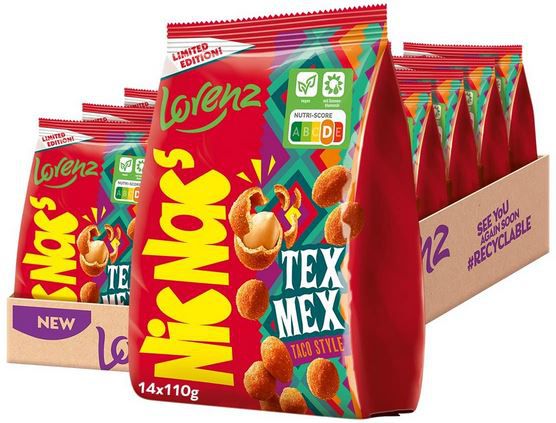 14er Pack Lorenz NicNacs Tex Mex Taco Style, je 110g ab 17,64€ (statt 25€)   Prime