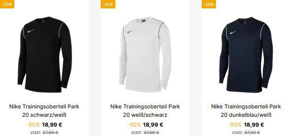 🔥 50% Rabatt auf Nike Park Trainingskleidung + keine VSK