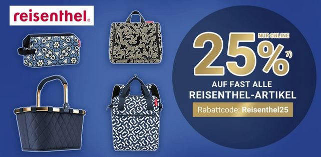 Zurbrüggen: 25% Rabatt auf Reisenthel Artikel   z.B. Crossbag Umhängetasche für 15€ (statt 25€)