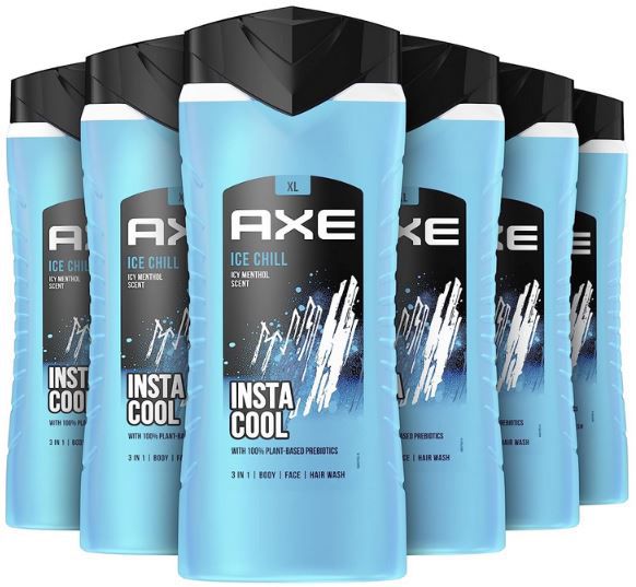 6er Pack Axe 3 in 1 Duschgel Ice Chill XL, 400ml ab 17,07€ (statt 27€)