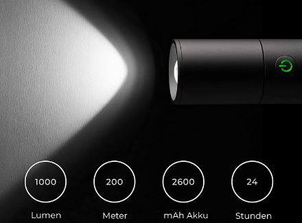 HOTO LED Taschenlampe mit 5 Modi für 29€ (statt 38€)