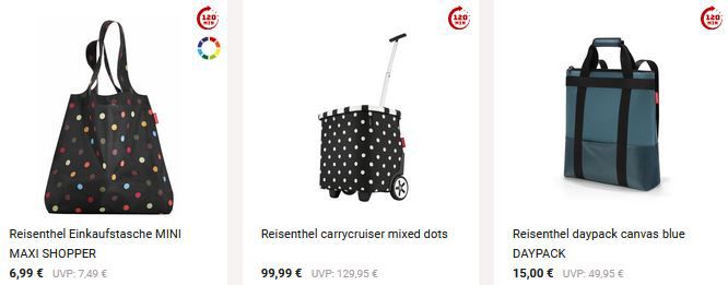 Zurbrüggen: 25% Rabatt auf Reisenthel Artikel   z.B. Crossbag Umhängetasche für 15€ (statt 25€)