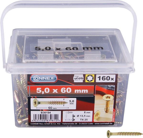 195er Pack Connex Universalschrauben 5,0 x 60mm für 9,99€ (statt 15€)   Prime