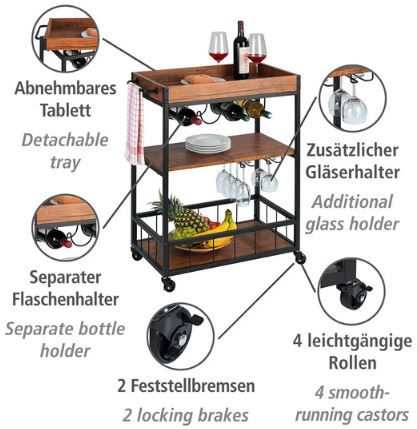 Wenko Küchenwagen in 3 Designs für 75,94€ (statt 100€)