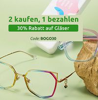 Firmoo: Zwei Brillen kaufen &#8211; nur eine bezahlen &#038; 30% Rabatt auf Gläser