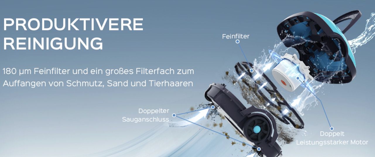 WY1102 automatischer Poolroboter für 159,99€ (statt 230€)