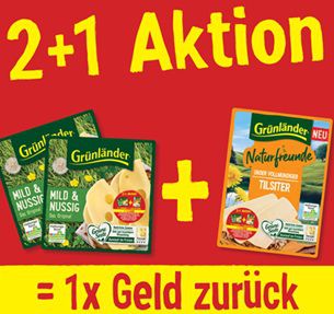 🧀 Drei mal Grünländer kaufen – für einmal Geld zurück – ab dem 1.1.