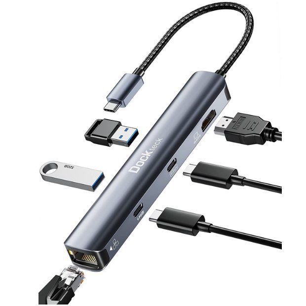 6in1 USB C Hub mit 4k60Hz & 100W PD für 37,49€ (statt 50€)