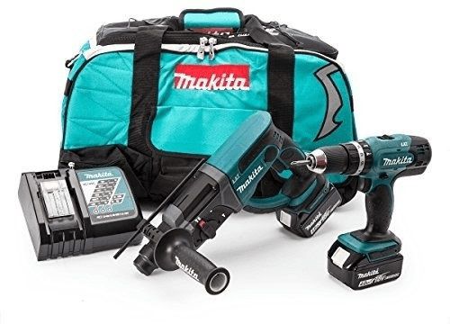 Makita DLX2025T 18 V Kombiset (Schlagbohrschrauber, Bohrhammer & Akkus) für 358,90€ (statt 425€)