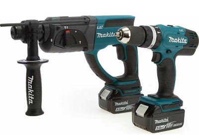 Makita DLX2025T 18 V Kombiset (Schlagbohrschrauber, Bohrhammer & Akkus) für 358,90€ (statt 425€)