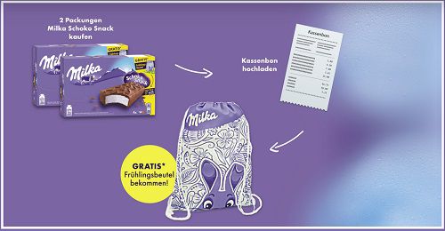 Gratis: Frühlingsbeutel mit dem Kauf von Milka Schoko Snack