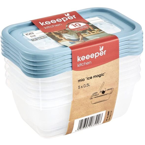 🧊 5er Pack keeeper Tiefkühldosen mit beschreibbaren Deckel für 3,99€ (statt 9€)