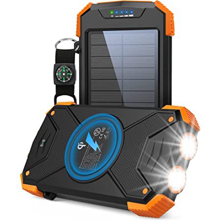 Blavor 10.000 mAh Solar PowerBank mit Qi Ladepad für 14,49€ (statt 29€)