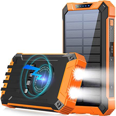 Solar 26800mAh Powerbank mit Qi Ladefläche für 24,99€ (statt 50€)