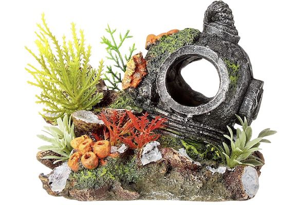 Nobby Aqua Ornaments Helm mit Pflanzen (13,5 x 11 x 12 cm) für 8€ (statt 18€)   Prime