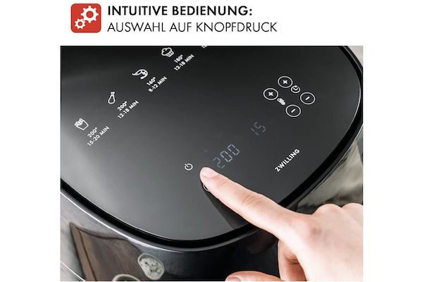 ZWILLING Heißluftfritteuse mit 4L & 1.400 Watt für 89,99€ (statt 105€)