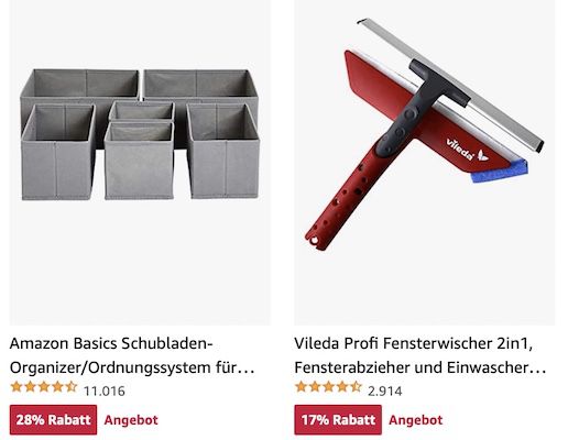 Amazon: Markenartikel für Frühjahrsputz und Organisation