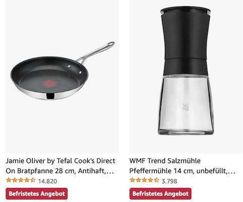 Amazon: Küchenprodukte von Tefal, WMF, Emsa, Bialetti, OXO und mehr