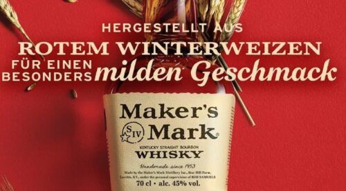 🥃 Makers Mark Kentucky Straight Bourbon Whisky ab 23,37€ (statt 31€)